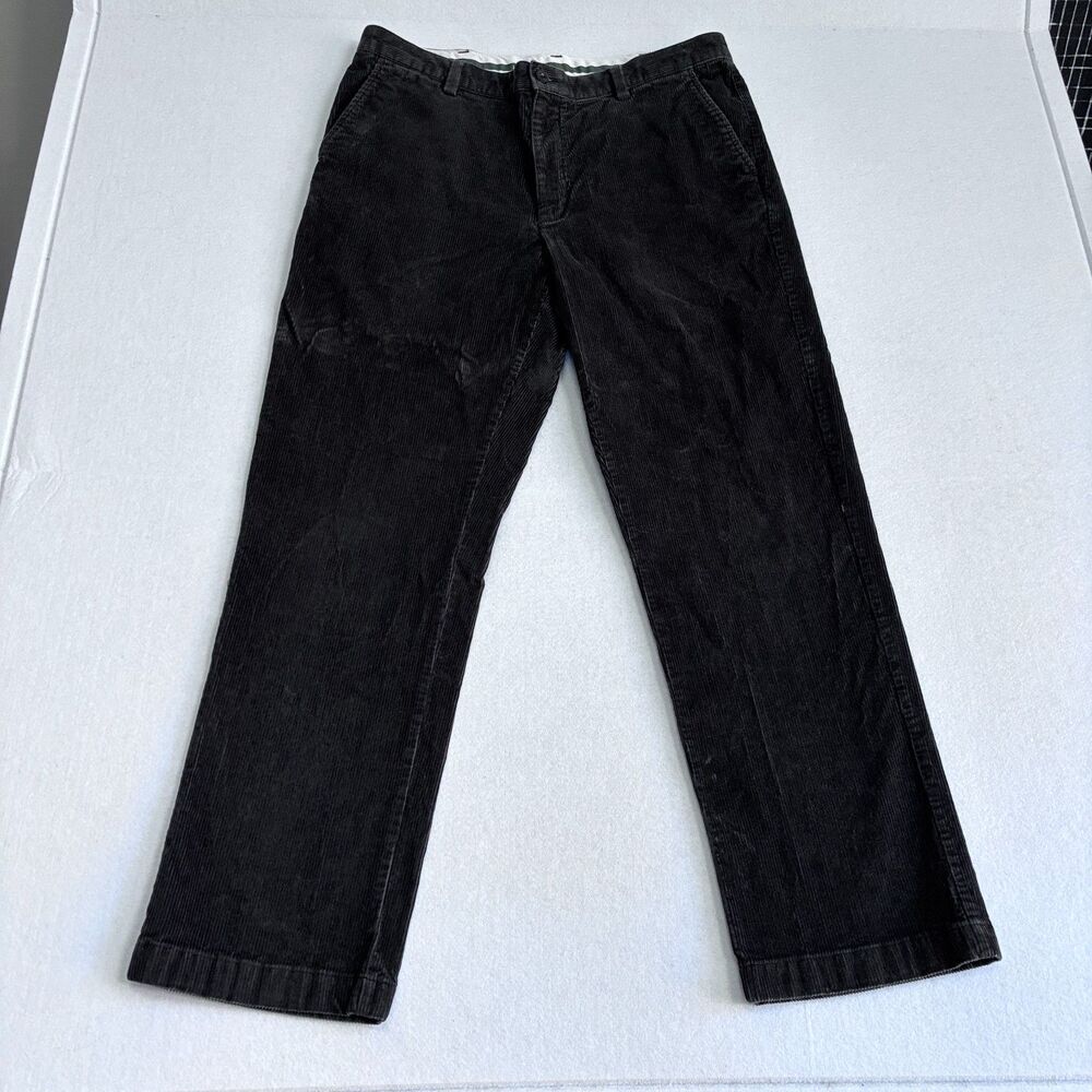 LL Bean Stretch Country Corduroy Pants Mens 36x32 Charcoal Gray Classic Fit READ